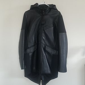 DarkFuture Men's Black Faux Leather Coat